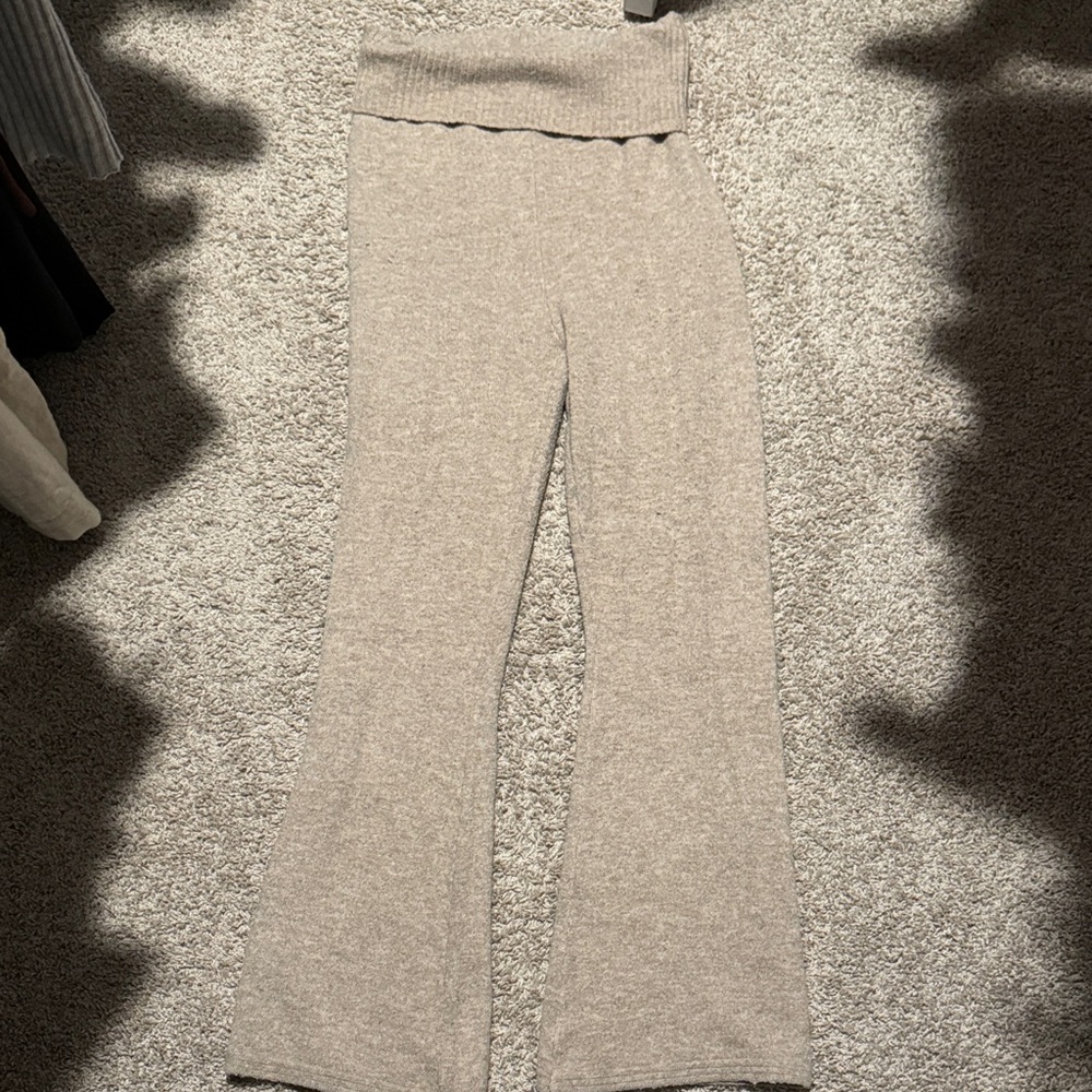 Women's fold over tan Knit Pants